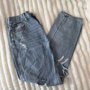 Women's Distressed Blue Jeans